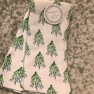 Rockhill Home Holiday Christmas Trees Kitchen Towels Set of 2 NWT Cotton 18x28”